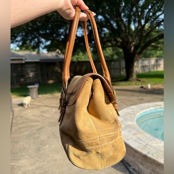 Coach C04S-9674 vintage suede flap-over boho SoHo leather accents Rare EUC w Tag - Picture 5 of 17